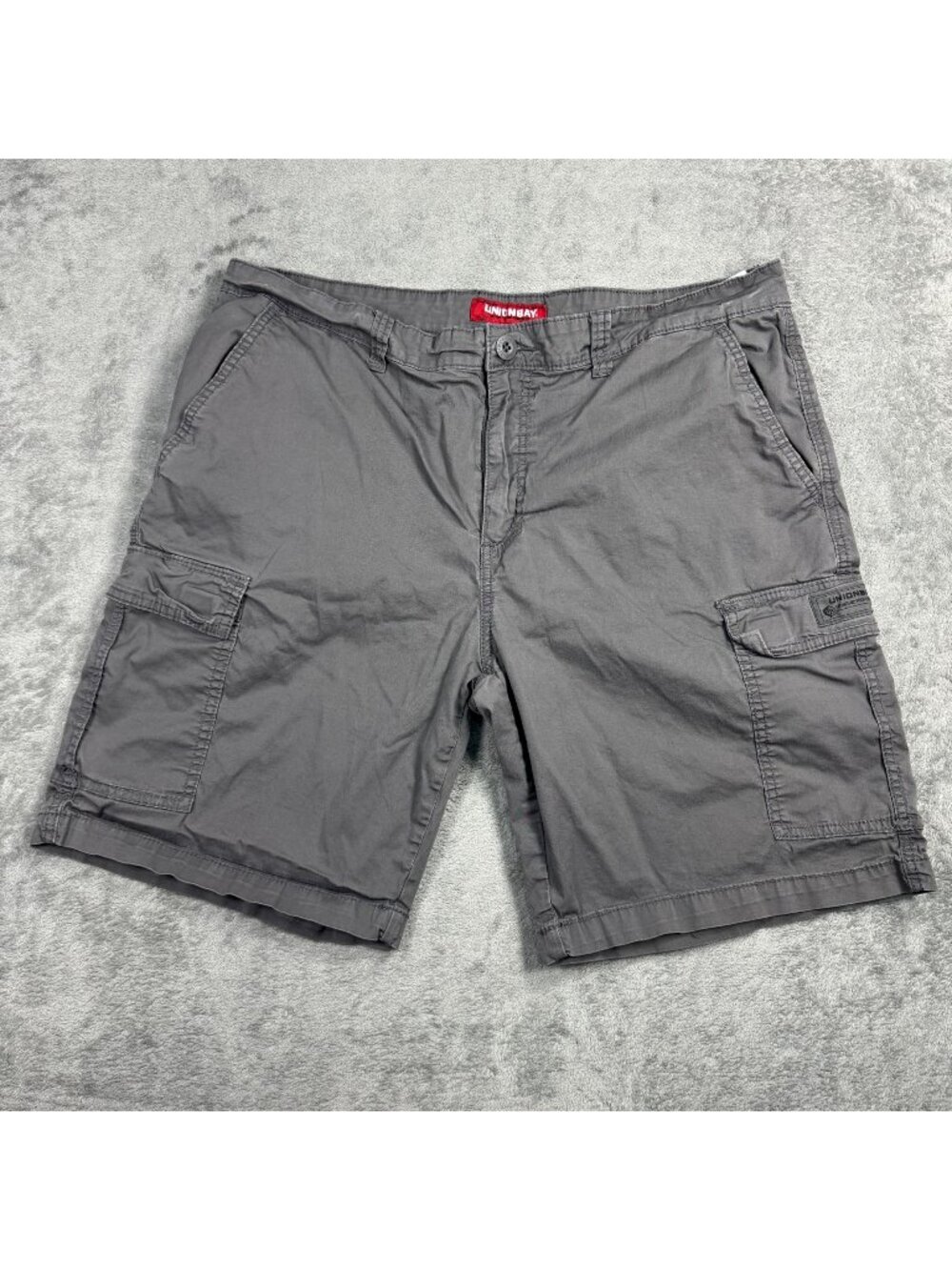 Y2K 2000s Unionbay Gray Baggy Cargo Shorts Mens 38 Grunge Summer Skater Utility
